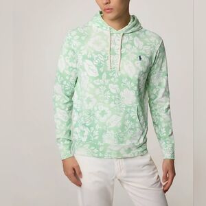 Polo Ralph Lauren Floral Spa Terry Hoodie Green NWT Size Large